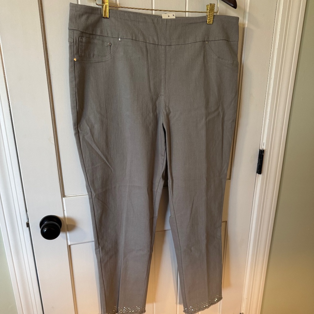 Ruby Rd. Ankle Pants, size 18, Slate Grey, NWT